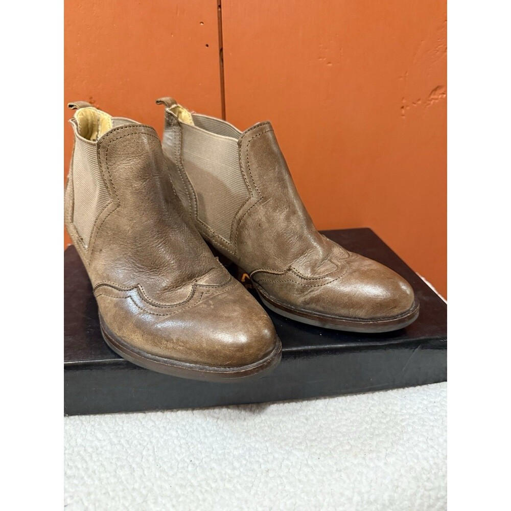 Bussola Women’s Brown Leather Chelsea Ankle Boots Slip-On US 7 UK 4 EU 37